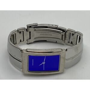 VNT Android OKO Designs Blue Face Wristwatch 1999 Stainless Steel Band USA Made